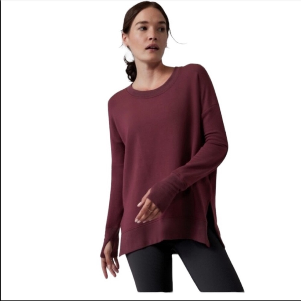 Athleta Coaster Lux Sweatshirt Size XS Purple/Mulberry Perfect Condition!